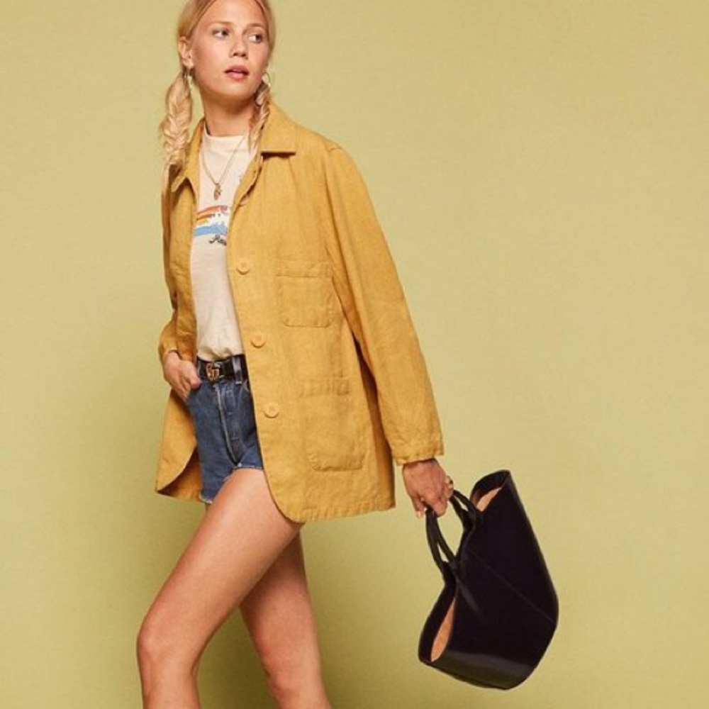 Reformation yellow chore jacket